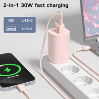 Chargeur mural 30W 18W PD QC3.0 à 2 ports, chargeur rapide pour téléphone, adaptateur de voyage universel avec USB et Type-C, vente en gros