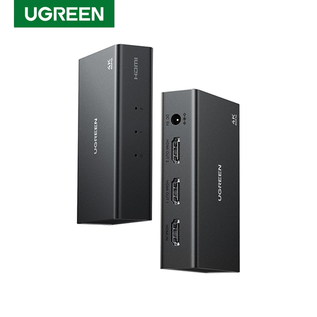 UGREEN CM602  Splitter 1 in 2 Out 4K 60Hz  Compatible Splitter HDCP 2.2 3D HDR EDID  Adapter for Dual Monitors