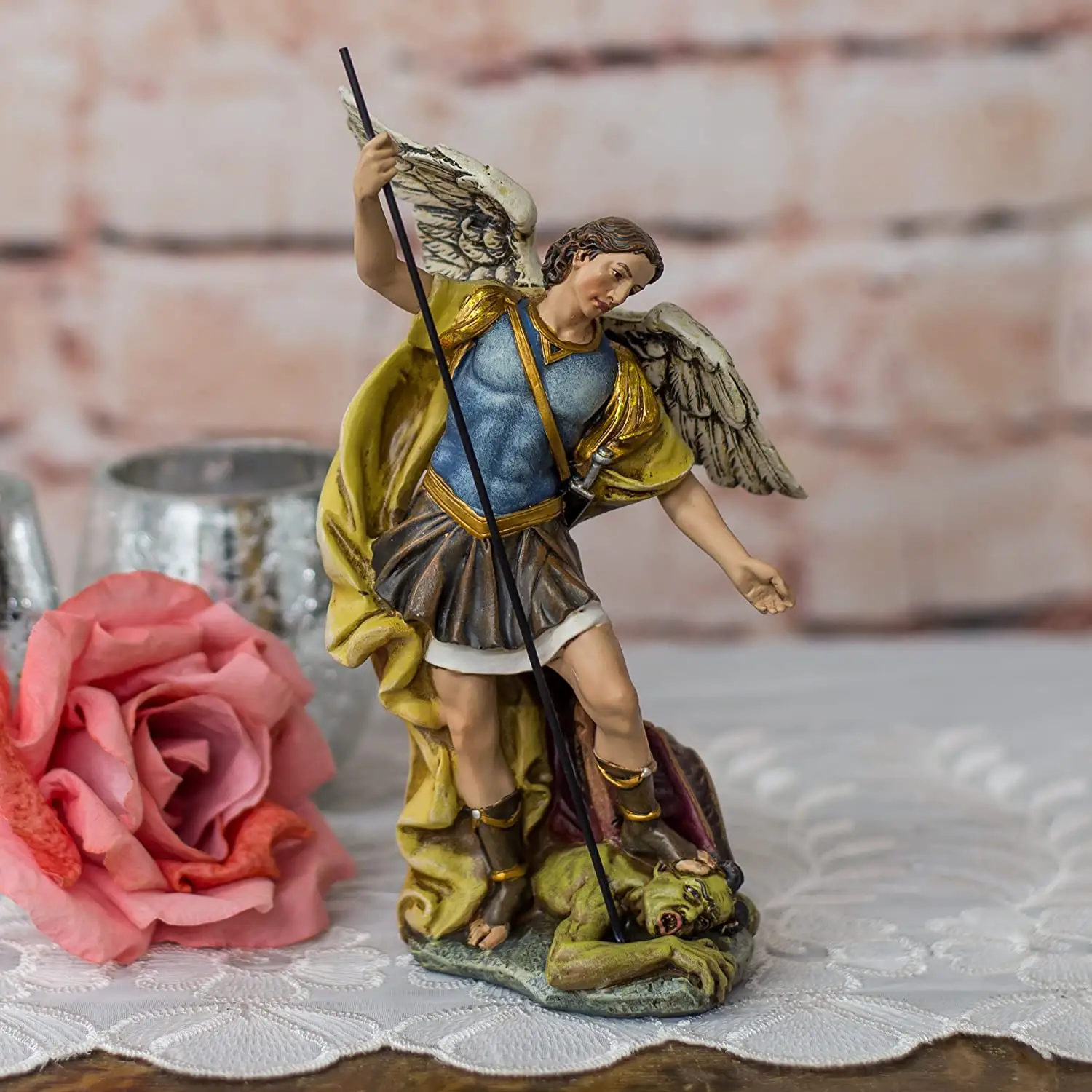 7.25-Inch St. Michael The Archangel Defeating Satan Figurine