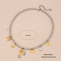 Nouveau Collier Cœur en Acier Inoxydable Plaqué Or avec Pendentif Croix pour Femme, Chaîne de Clavicule Tendance pour Filles 2026