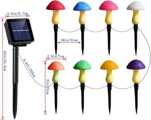 Cracked Mushroom Solar Stake Lights Waterproof <b>LED</b> Pathway Lights Outdoor Garden Decor for Flower <b>Bed</b> Backyard Gardening Gift - Product Image 6
