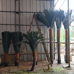 ต้นไซคัสประดิษฐ์เขตร้อนต้นบอนไซผ้าไหมพลาสติกผ้าไหมเทียมสำหรับตกแต่งน้ำพุกลางแจ้งสั่งซื้อขั้นต่ำ12ชิ้น - Product Image 3