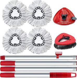 Tête de balai serpillère rotative en <span class=keywords><strong>microfibre</strong></span> <span class=keywords><strong>Vileda</strong></span> 360 Easy Wring, recharge pour balai serpillère rotatif 360 Power, manche de balai à 4 sections fileté USA/Euro - Product Image 1