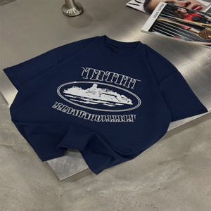 T-shirt à manches courtes col rond décontracté style streetwear avec imprimé <span class=keywords><strong>Corteiz</strong></span> Alcatraz Rules the World - Product Image 1