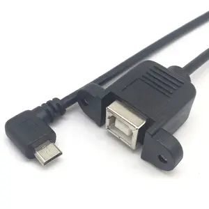 Sağ açılı mikro-b 5pin USB tip B dişi panel montaj kablosu