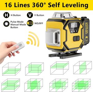 Уровень 360 самовыравнивания, 16 линий, 4*360 °, Зеленый импульсный режим, уровни для напольной плитки, Настенная подвесная конструкция - Product Image 2