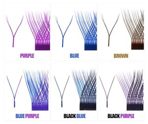 रंगीन YY आकार की पलकें एक्सटेंशन दो टिप पलकें C/D कर्ल ओम्ब्रे रंग प्राकृतिक Y पलकें मेष नेट क्रॉस झूठी पलक मेकअप - Product Image 6