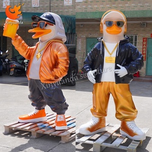 Hip-hop vịt sợi thủy tinh điêu khắc lớn tùy chỉnh trong nhà/ngoài trời thanh trang trí phong cách hoạt hình mô hình động vật cho đồ trang trí lối vào - Product Image 5