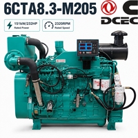 Motor Diésel Marino Cummins 6CTA8.3-M205 de 4 Tiempos y 6 Cilindros, 151 kW, 205 HP, 2328 rpm, Motor de Propulsión Marina para Barcos de Pesca