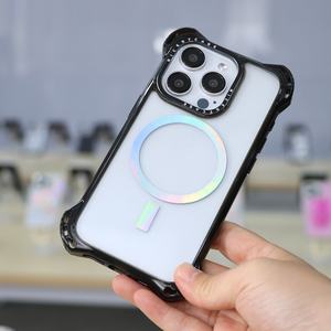 Étui de téléphone transparent en TPU anti-impact de 7,5 m, vente en gros, étui de téléphone avec anneau magnétique, impression UV personnalisée pour iPhone 16 15 14 13 Pro Max - Product Image 3