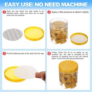 Guarnizioni Adesive Rotonde in Schiuma PS Resistenti alle Manomissioni <span class=keywords><strong>per</strong></span> Tappi in Plastica, Vetro, Barattoli e <span class=keywords><strong>Fiale</strong></span> - Product Image 4