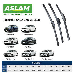Escobilla Limpiaparabrisas de Caucho Natural ASLAM de Alta Calidad sin Estructura Metálica para Modelos <span class=keywords><strong>HRV</strong></span>, XRV, CR-V, Model S, City, Jazz, Insight, Pilot, Vista Clara y Silenciosa - Product Image 2