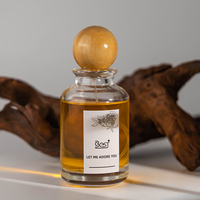 Bouteille de Parfum en Verre Ronde Vide Givrée Ambre Noir Transparent Luxe pour Parfums, 30 ml, 50 ml, 100 ml, avec Emballage Boîte