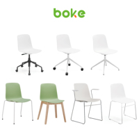 Chaise de bureau moderne multifonctionnelle en plastique de style européen avec base en acier pour écoles, hôpitaux, cliniques, bibliothèques, salles d'accueil et salles d'attente