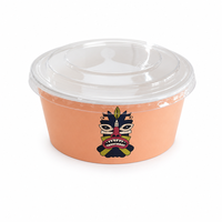 Bol à salade jetable en papier kraft de 43 oz avec couvercles en PP/PET, gobelet en papier, bol en papier rond, récipient alimentaire pour riz