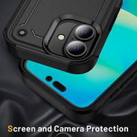 Étui de téléphone portable hybride TPU PC de luxe 2 en 1 antichoc pour 17 Pro Max et pour 17 avec fonctions magnétiques et anneau