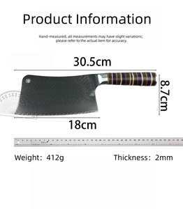 Couteau à désosser robuste à motif Damas avec manche en résine colorée, couteau tranchant pour hacher les os, idéal pour la cuisine des restaurants - Product Image 6