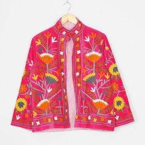 Premium Handmade <b>Women</b> <b>Velvet</b> Suzani <b>Jacket</b> Floral Embroidered Designer Boho Vintage Coat High Quality Wholesale Apparel Supply - Product Image 1