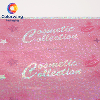 Autocollants cosmétiques holographiques laser écologiques imperméables, étiquettes personnalisées arc-en-ciel galaxie de luxe pour nettoyant visage et parfum