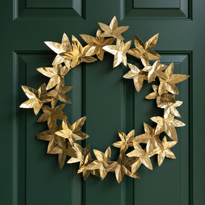 Guirnalda Metálica Estrella Dorada, Flores Decorativas Hechas a Mano, Estilo Glamuroso Sin Iluminación, Guirnalda Navideña - Product Image 3