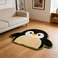 Tapis en peluche personnalisé en forme de tigre, tufté à la machine, imprimé, en nylon/acrylique/laine, antidérapant, lavable, tapis de bain, tapis moderne style anime