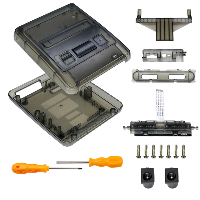 Retro Game clear Replacement Shell Compatible with North American SNES Cartridge for Super Famicom Console Super NES Accessories