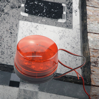 Luz Estroboscópica LED Roja de Plástico, 12V, Lámpara de Advertencia Intermitente, Alcance de 10-20m, Sistema de Alarma de Seguridad para el Hogar, Alerta de Emergencia, Fácil de Instalar