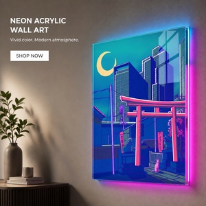 Arte Murale Cyberpunk Giapponese, Stile Neon Retrò Futuristico, Stampa Illuminata in Stile Anime <span class=keywords><strong>per</strong></span> Sala Giochi, <span class=keywords><strong>Camera</strong></span> <span class=keywords><strong>da</strong></span> <span class=keywords><strong>Letto</strong></span>, Caffè, Hotel - Product Image 1