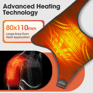 Almofada Térmica Sem Fio com Controle Remoto por Vibração, Recarregável via USB, com Display LCD, Massajador para Ombros - Product Image 4