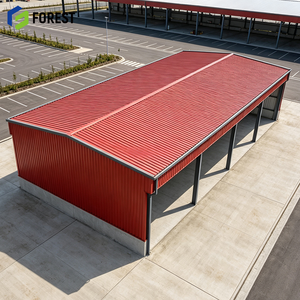 Structure en acier à poutres en H à grande portée, entrepôt semi-ouvert préfabriqué, installation commerciale de transit de matériaux en vrac - Product Image 1
