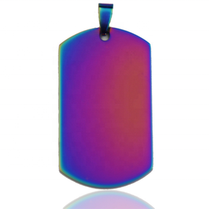 Targhetta per appendere id cane rettangolare in acciaio inossidabile - Product Image 1