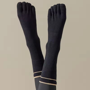 Custom Logo High Quality Knitted Five Toe Crew Yoga Grip <b>Socks</b> Anti-Slip Cotton Breathable Pilates <b>Socks</b> for Women - Product Image 4