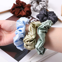Aisiyu Chouchous pour cheveux en soie de mûrier 100% pour femme, couleur unie, 4 cm, avec logo personnalisé, 19 attaches pour cheveux Mummy, élastiques sans dommage pour queue de cheval