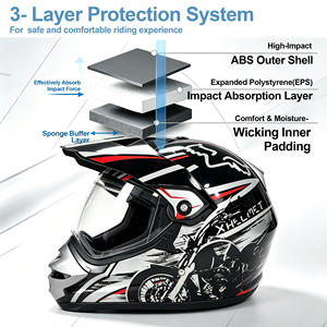 Casco de Motocross de Seguridad de Fibra de Carbono ABS, Casco Integral para Carreras Todoterreno, Visera Personalizada, Aprobado por DOT, para Todas las Estaciones - Product Image 4