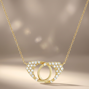 Collier pendentif géométrique en diamant en or jaune, design minimaliste, chaîne à maillons, unisexe, à porter au quotidien - Product Image 2