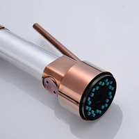 Keran Dapur Tarik Naik Warna Rose Gold, Tuas Tunggal Sensor, Kuningan Padat, Mixer Wastafel Komersial