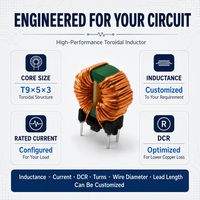 Inducteur toroïdal T9 5 3 à noyau en ferrite 10uH 5A, Inducteur de puissance à courant élevé, Inducteur PFC, Inducteur de mode commun