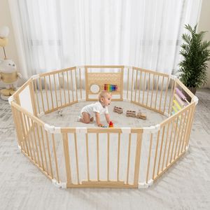 Parc <span class=keywords><strong>de</strong></span> jeu pliable en bois pour bébé, parc <span class=keywords><strong>de</strong></span> jeu intérieur réglable, clôture <span class=keywords><strong>de</strong></span> jeu pour bébé, aire <span class=keywords><strong>de</strong></span> jeu avec porte pour bébé et tout-petit, fabrication OEM - Product Image 2