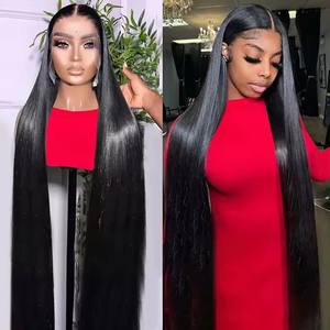 Peluca frontal de encaje suizo HD 13x4 13x6 de doble densidad al por mayor, peluca de cabello humano virgen brasileño con cutícula alineada - Product Image 3