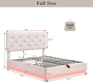 Moderno sistema di stoccaggio idraulico e luce a grandezza naturale imbottito con bottone Beige con <span class=keywords><strong>testiera</strong></span> con Design a ciuffo - Product Image 2