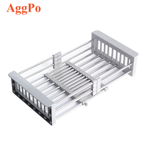 Scolapiatti Retrattile <span class=keywords><strong>da</strong></span> Cucina, Cestello Filtrante Regolabile, Organizzatore per Asciugare Piatti, Verdure e Frutta sul Lavello - Product Image 1