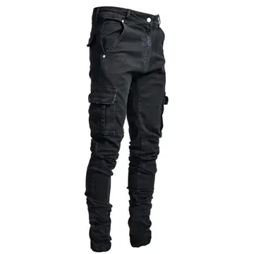 2021 Новые мужские джинсы в Европе и Америке Горячие Продавцы. Боковые карманы, маленькие ноги, облегающие джинсы для мужчин с плоской талией
