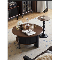 Nouvelle table basse en bois massif de style vintage français, durable, avec rangement et fonctions multifonctions pour le salon