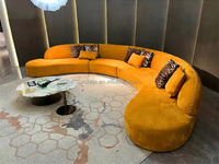 High-End Modular Schnitts ofa Designer Modernes Velvet Moon Curved Sofa Italienisches Custom Indoor Wohnzimmer Ecke Soft Sofa