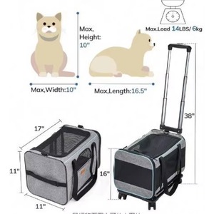 Muestra Gratuita de Transportadora para Perros y Gatos con Ruedas Desmontables - Transportadora con Ruedas Aprobada por Aerolíneas para Mascotas Pequeñas y Gatos, Viajes con Mascotas - Product Image 5