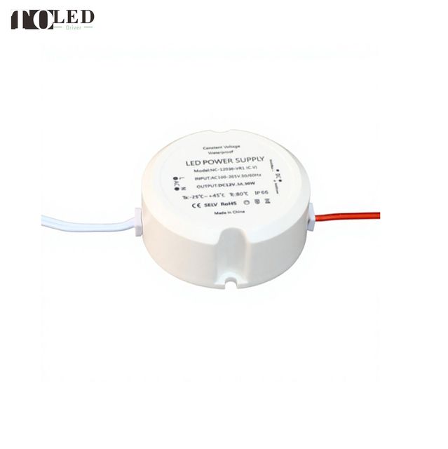 C.V DC12V 24V 12W 20W 24W 30W 36W 48W 60W 80W 100W Mini Round LED Driver Power Supply Lighting Transformer Waterproof IP67 IP65