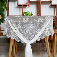 Nappe rectangulaire moderne YongHo en tissu brodé floral et dentelle, écologique et durable, blanche, pour la maison, les restaurants et les hôtels