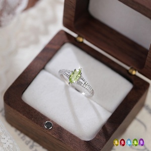 9 Wholesale 4*8mm Marquise Cut Color Gemstone <b>925</b> <b>Silver</b> <b>Rings</b> Adjustable Natural Stones Office Wear Jewelry For Women - Product Image 2