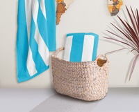 Hot Sale Wholesale All Seasons Super Absorbent Bathroom Blue and White Beach Towel Luxury 100% Cotton Stripe Bath Towels