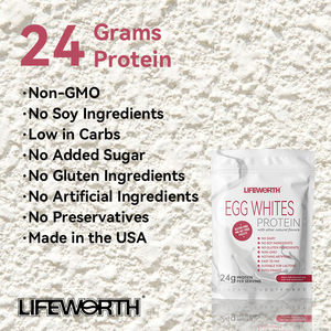 ライフワース工場プレミアム乾燥卵白非遺伝子組み換え無香料24g卵白プロテインパウダー - Product Image 2